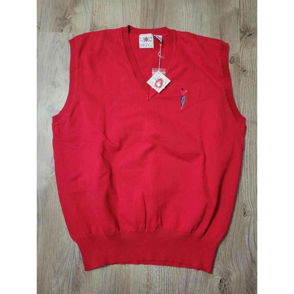 Nwt Cotton Traders Sport Vintage Golf Dress Sweater Vest Red size XL